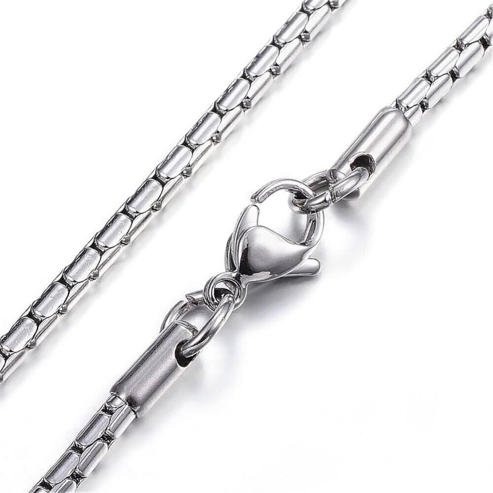 Silver Surgical Stainless Steel Necklaces 2mm Coreana Chain Necklace 20" Long